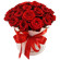красные розы в шляпной коробке. Баку